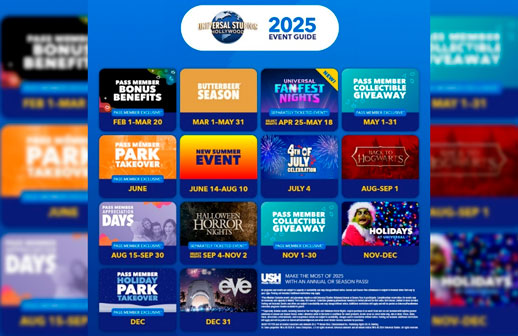 Universal Studios Hollywood anuncia su lista de eventos para 2025